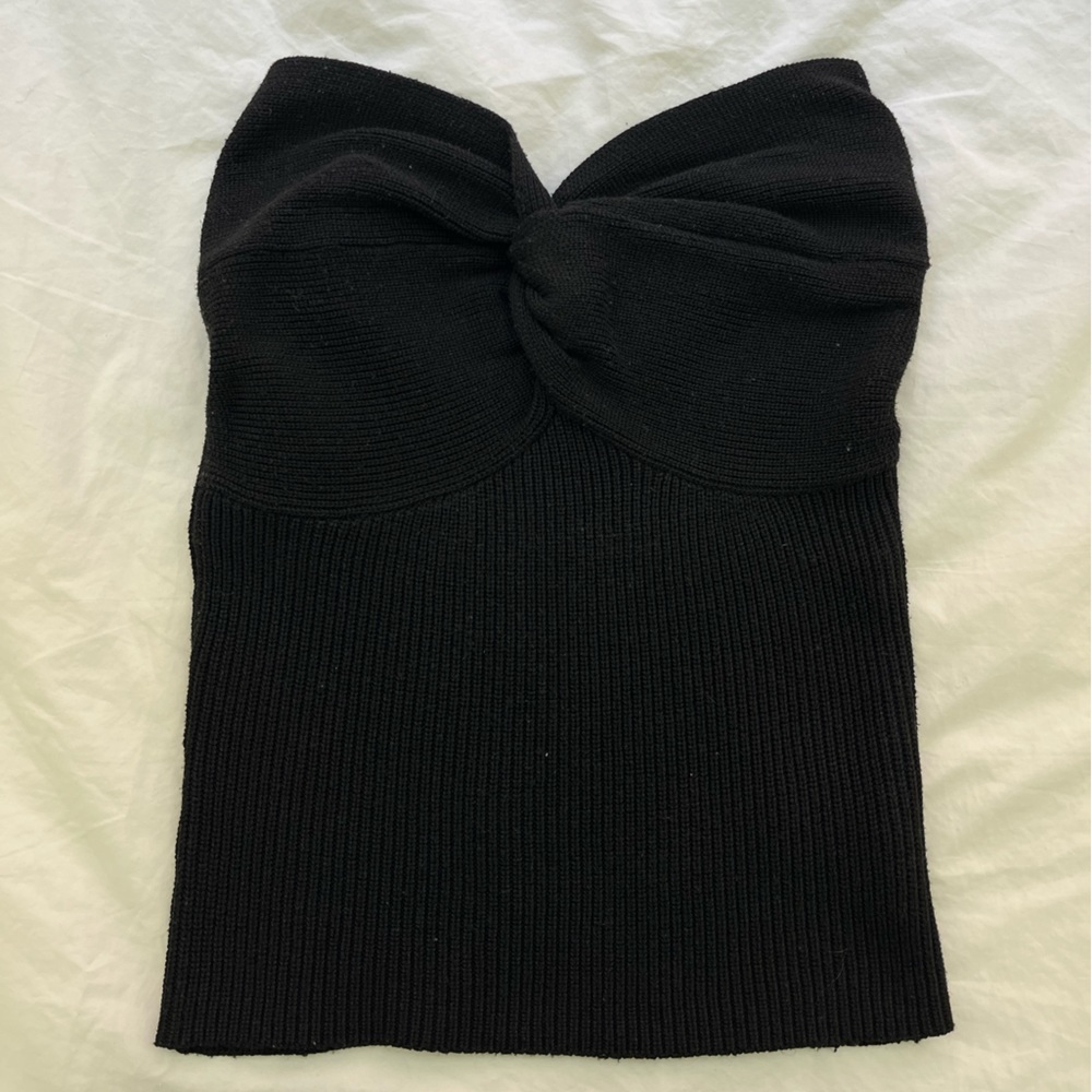 Black knit sleeveless top